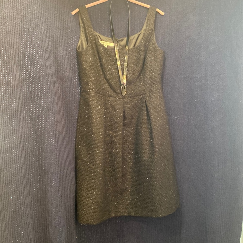 Black shimmer knee length cocktail dress